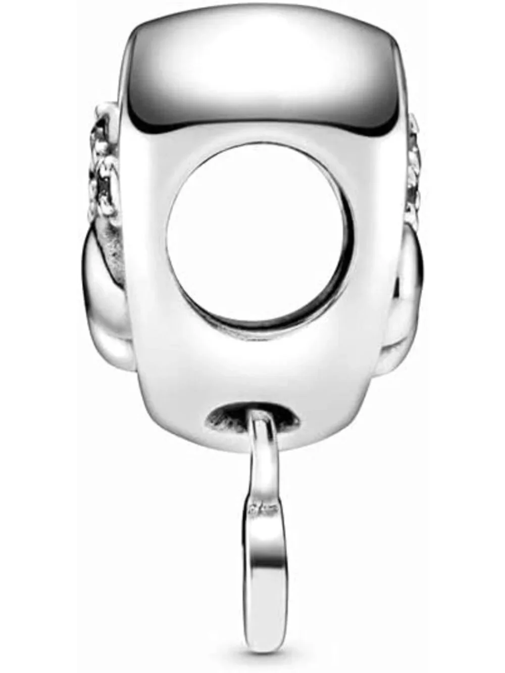 925 Sterling Silver Fur Mom Pendant with Sparkling Paw Print & Heart Charms